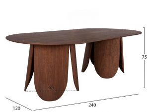 Трапезна маса ДЕНТИ МДФ фурнир цвят орех 240×120  в 2 цвята Mebelisto.bg